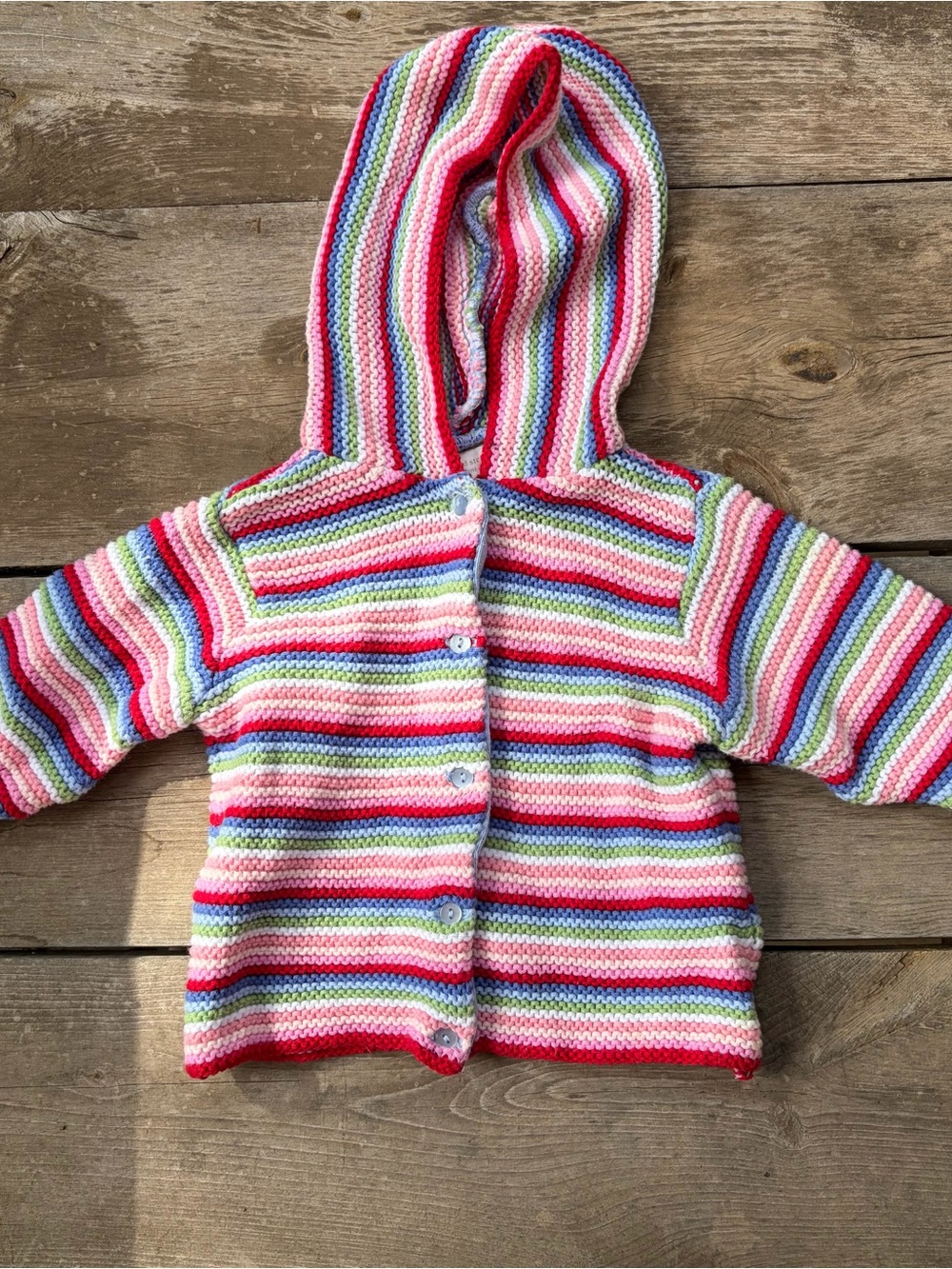 Baby/Toddler Striped Hooded Knit Cardigan - Multicolor